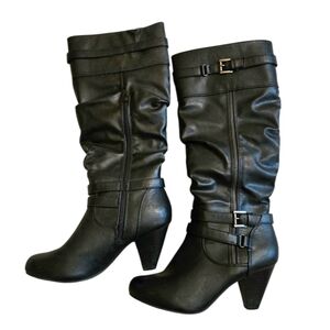 Rampage Black Heeled Boots